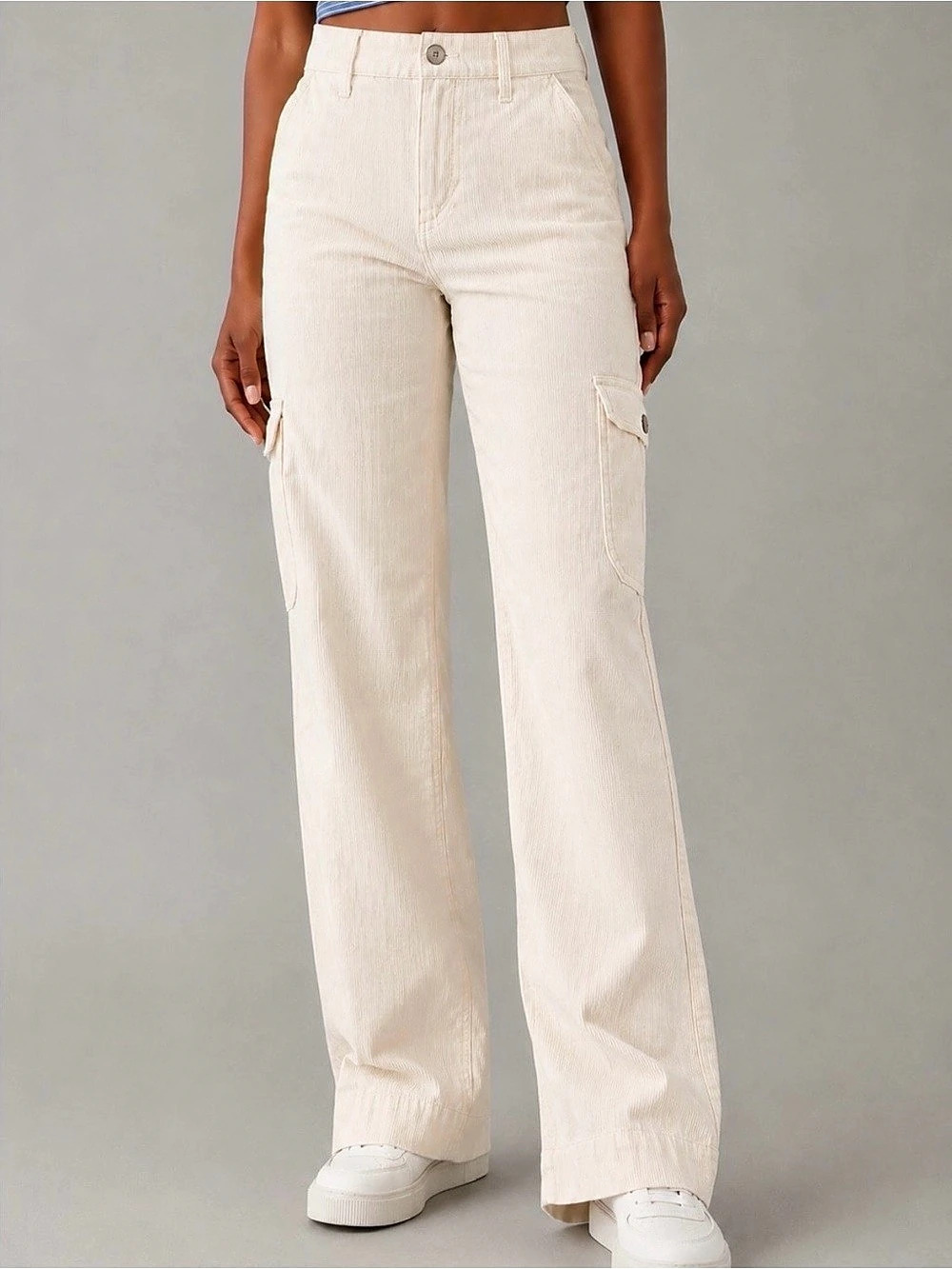 NWOT American Eagle Outfitters Super High Waist Wide Leg Corduroy Cargo Pant
